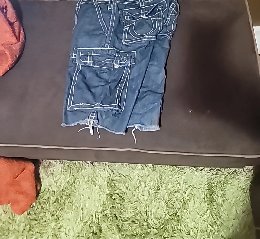True Religion Dark Blue Denim Cargo Jean Short- Mens 30